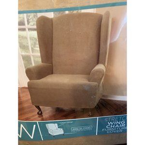 Maytex Pixel Ultra Soft Stretch Wing Back Arm Chair Furniture Cover Slipcover...